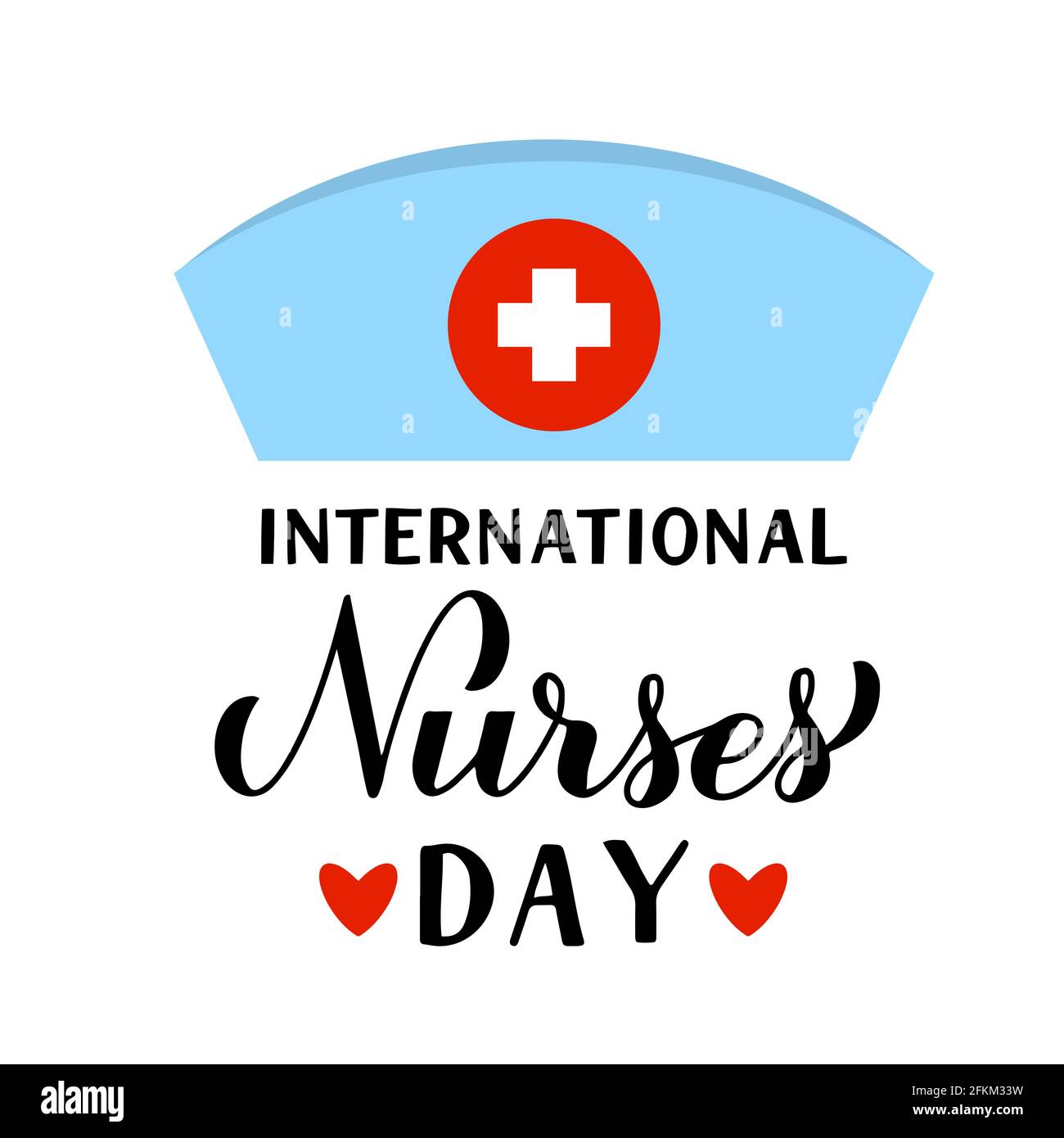 Nurses Week Lettering International Nurses day calligraphy hand lettering isolated on white ...