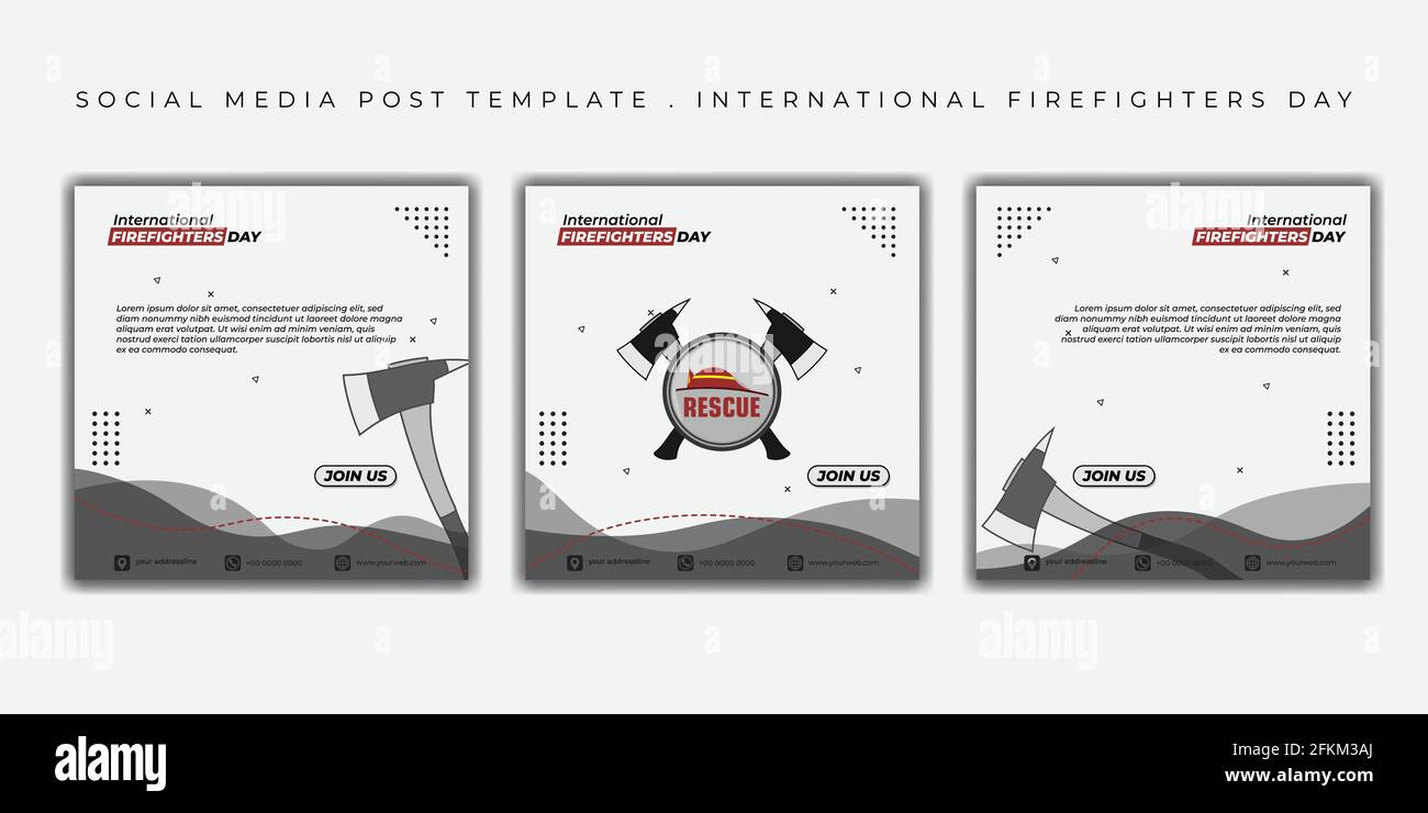International firefighters day design. set of social media post ...