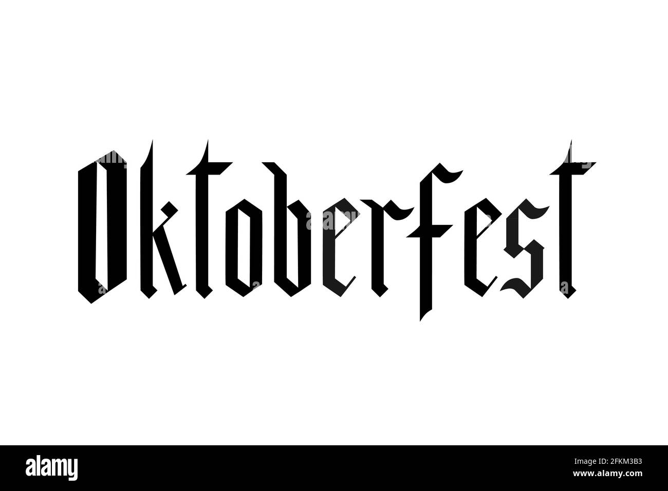 Oktoberfest fraktur font gothic lettering isolated on white