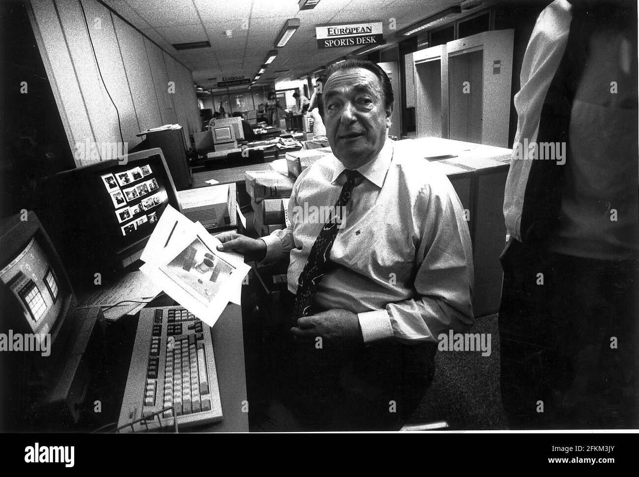 Robert Maxwell in the offices of the European Stock Photo