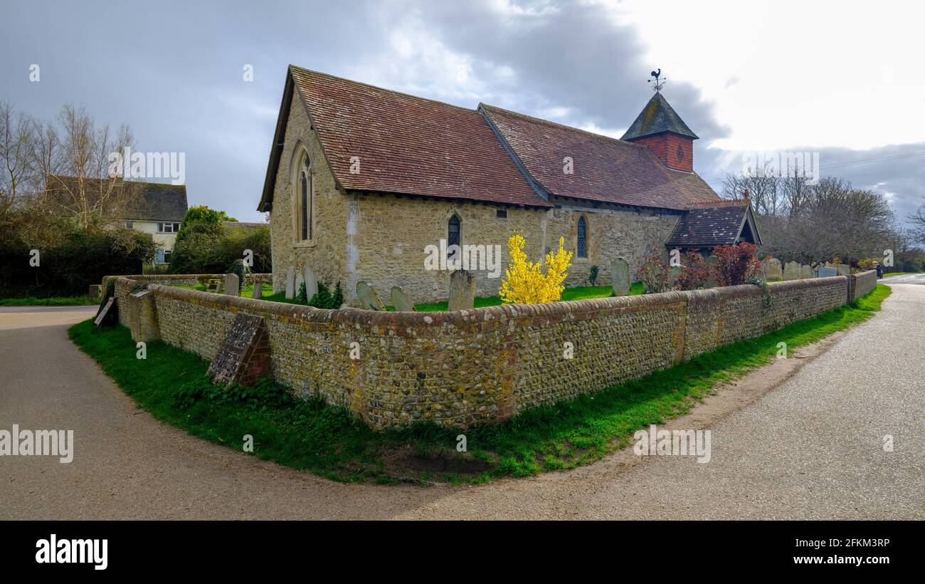 Earnley, UK - April 6, 2021:  St Anne's Church in Earnley, West Sussex, UK Stock Photo