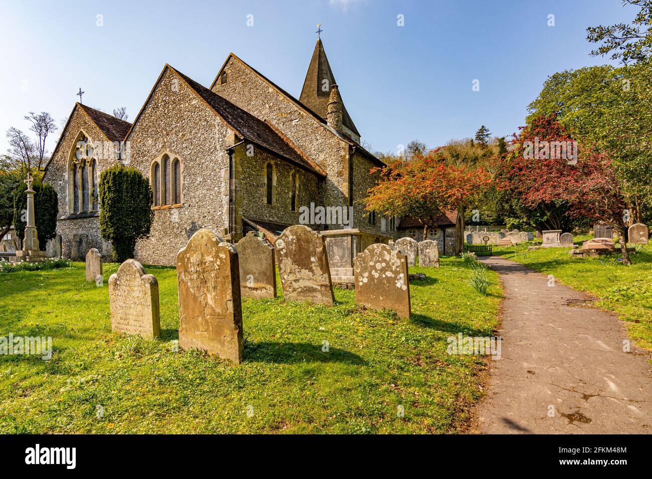 The St. John the Baptist village church, Findon, West Sussex, England, UK. Stock Photo