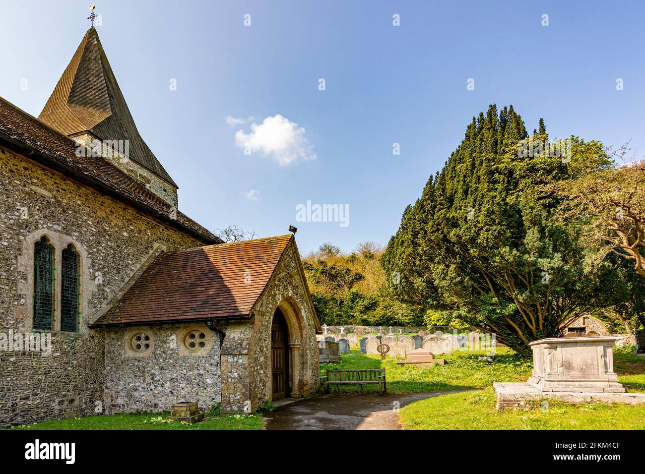 The St. John the Baptist village church, Findon, West Sussex, England, UK. Stock Photo