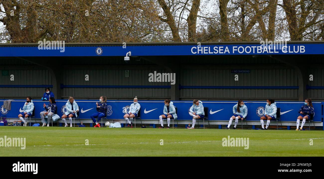 Kingston Upon Thames, UK. 01st Feb, 2018. KINGSTON UPON THAMES, United Kingdom, MAY 02: Chelsea Subsduring Women's Champions League Semi-Final 2nd Leg between Chelsea Women and FC Bayern München Ladies at Kingsmeadow, Kingston upon Thames on 02nd May, 2021 Credit: Action Foto Sport/Alamy Live News Stock Photo