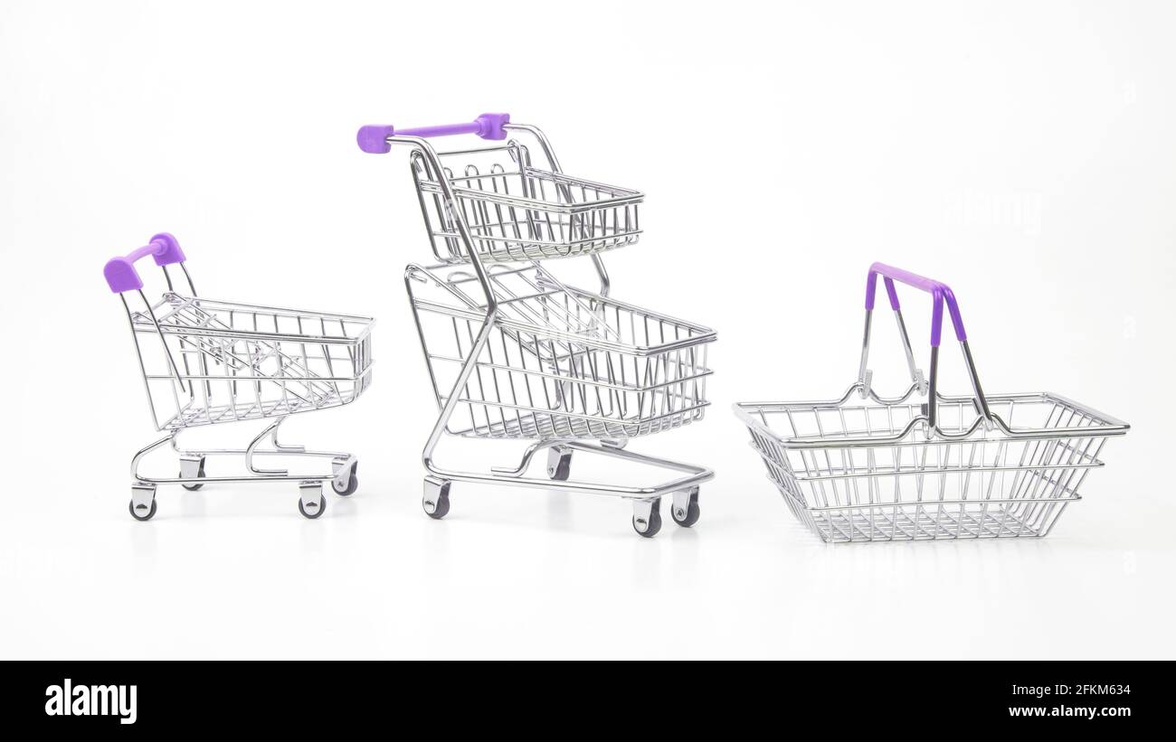 shopping cart for market groceries on white background Stock Photo Alamy
