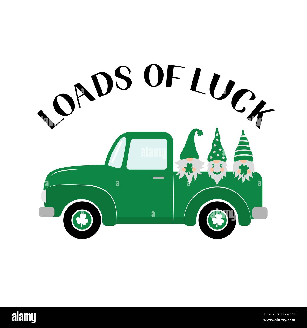 St. Patrick s day retro truck with cute cartoon gnomes. Saint Patricks ...