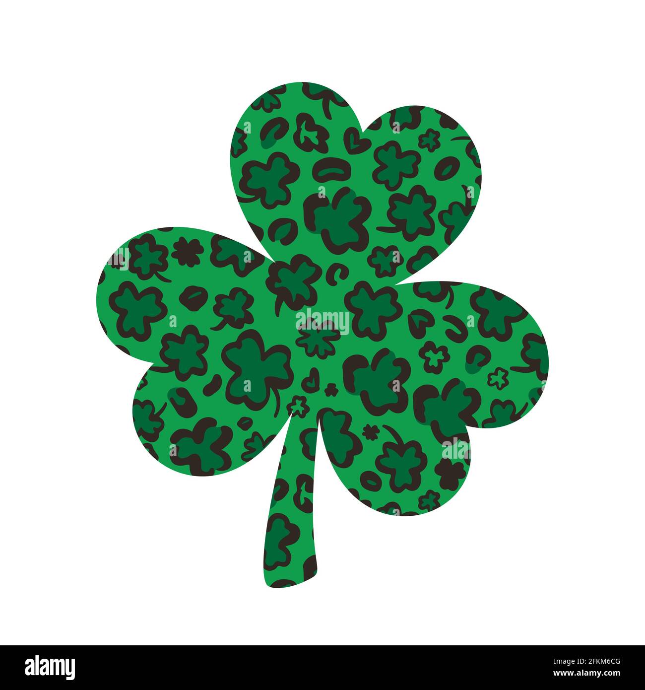 shamrock clover leaf made of leopard or jaguar print. saint