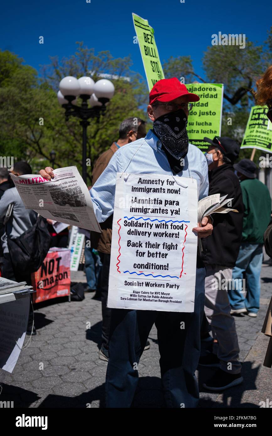 Workers Rights Activists New York City, United States. 01st May, 2021. A collective of workers ...