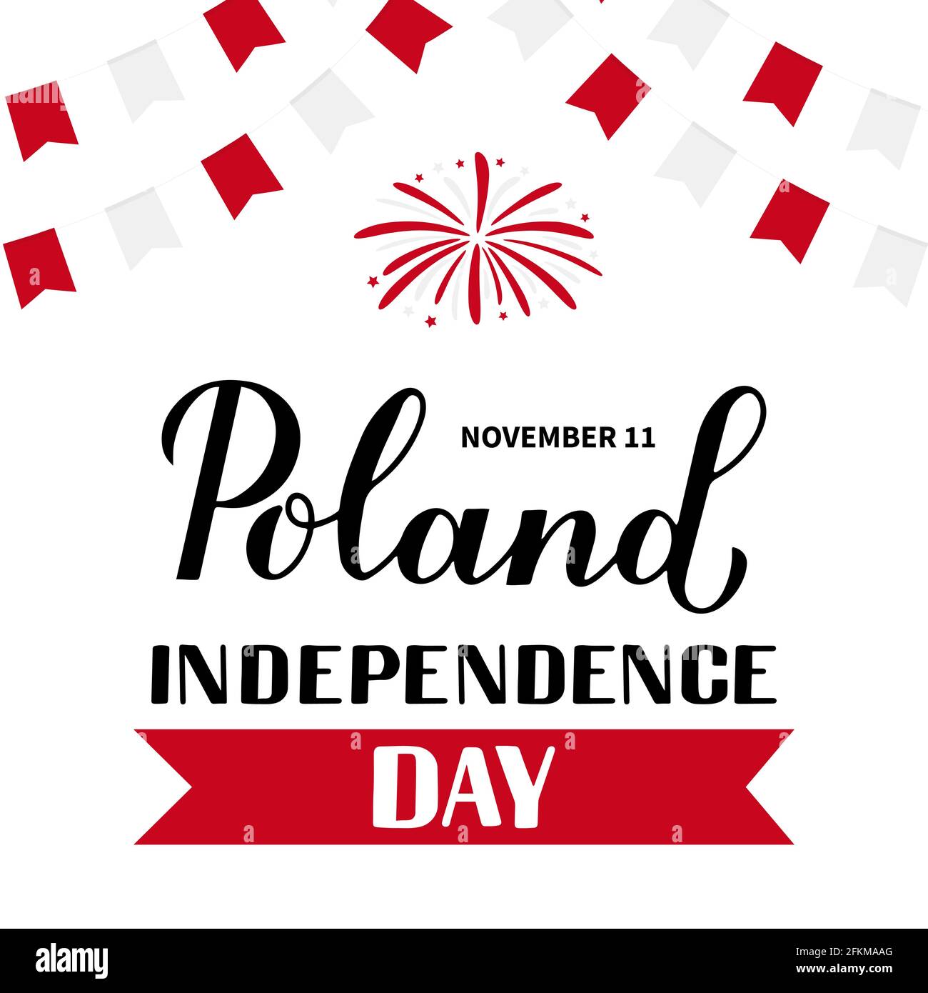 Poland Independence Day hand lettering. Polish holiday celebrate on November 11. Easy to edit vector template for typography poster banner, flyer, sti Stock Vector Image & Art - Alamy