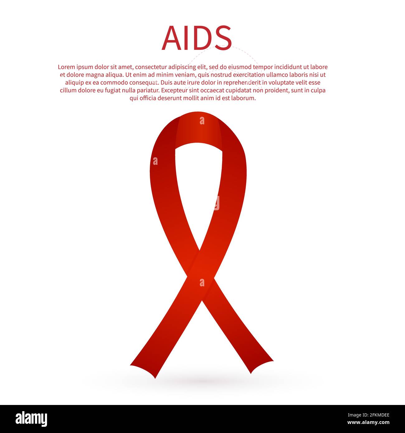 World remembrance day of AIDS victims. Red ribbon. Awareness symbol ...