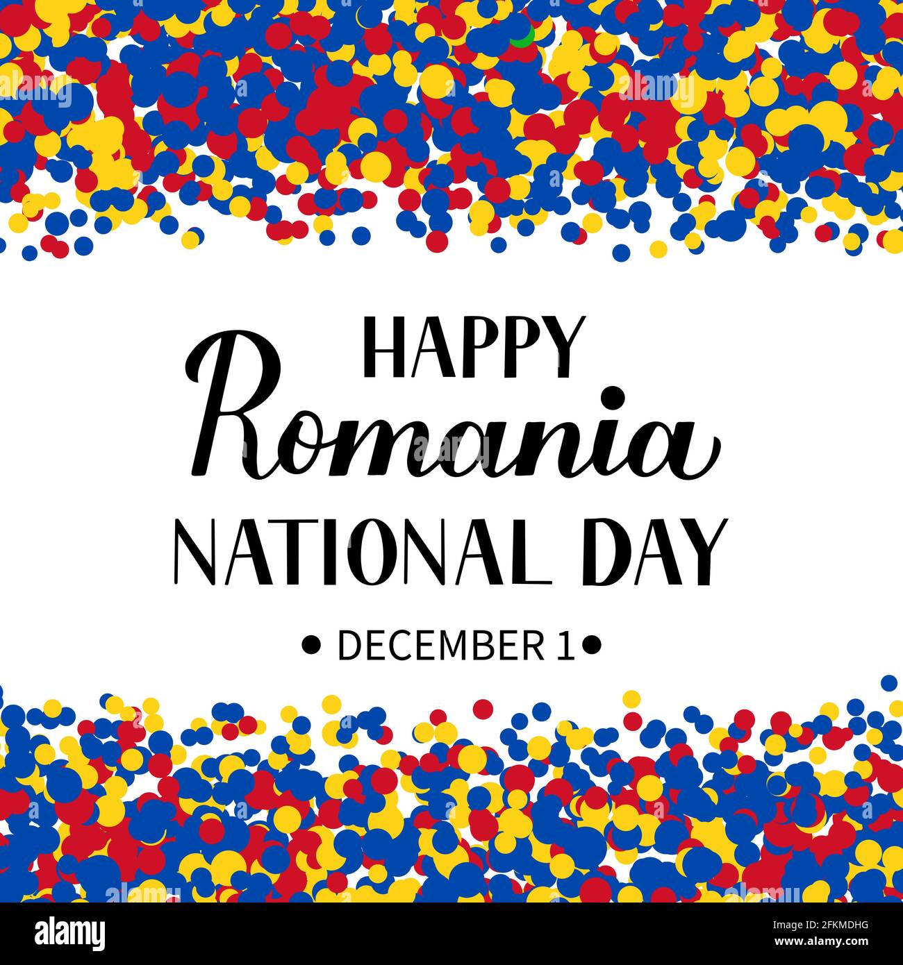 Romania National Day lettering. Romanian holiday also called 