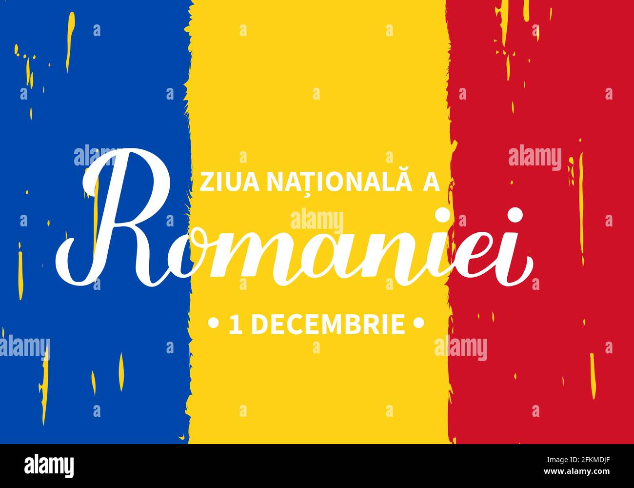 National Day lettering in Romanian language. Holiday in Romania also