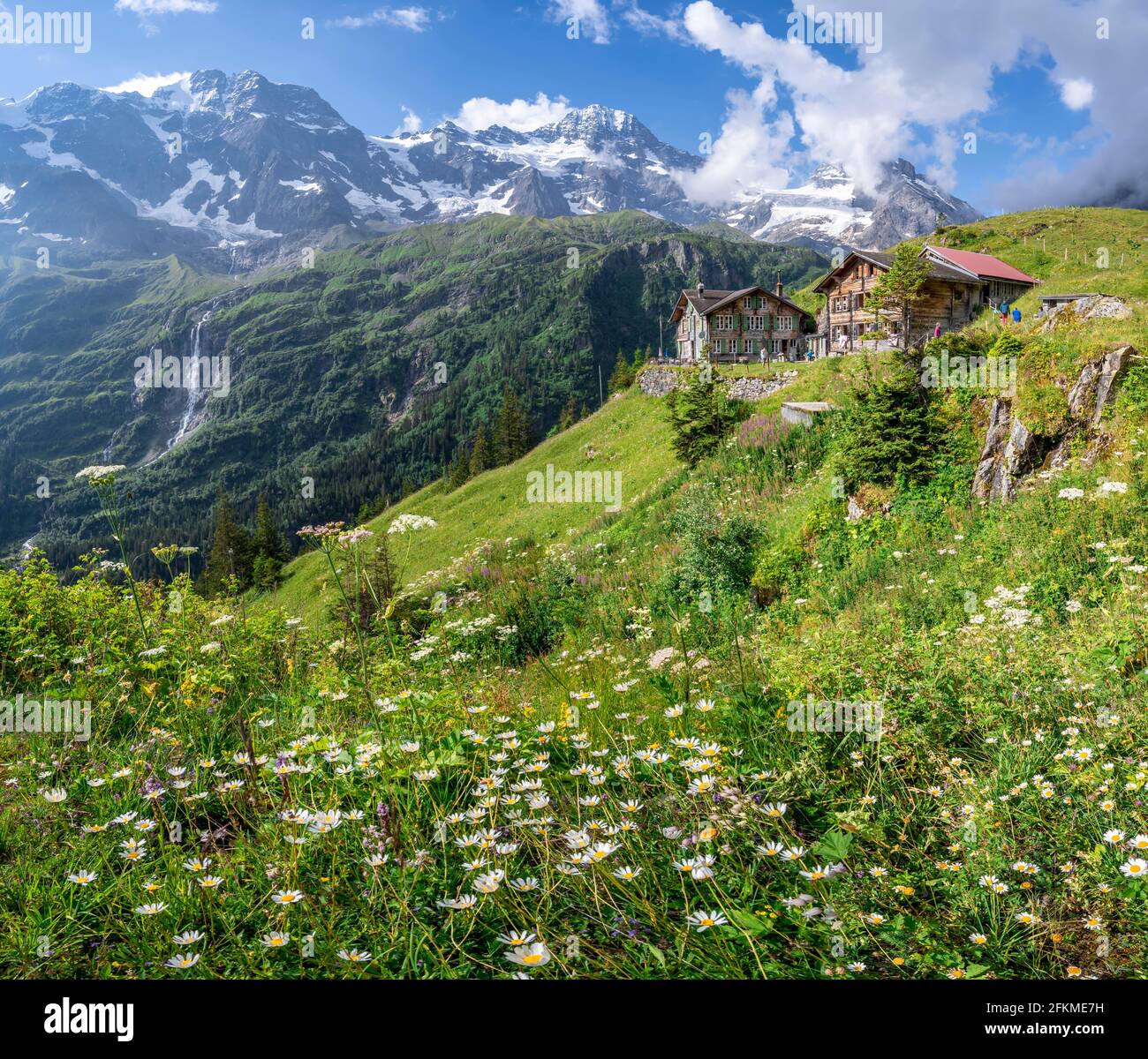 Berghotel Obersteinberg, Lauterbrunnen, Bernese Alps, Bernese Oberland, Switzerland Stock Photo