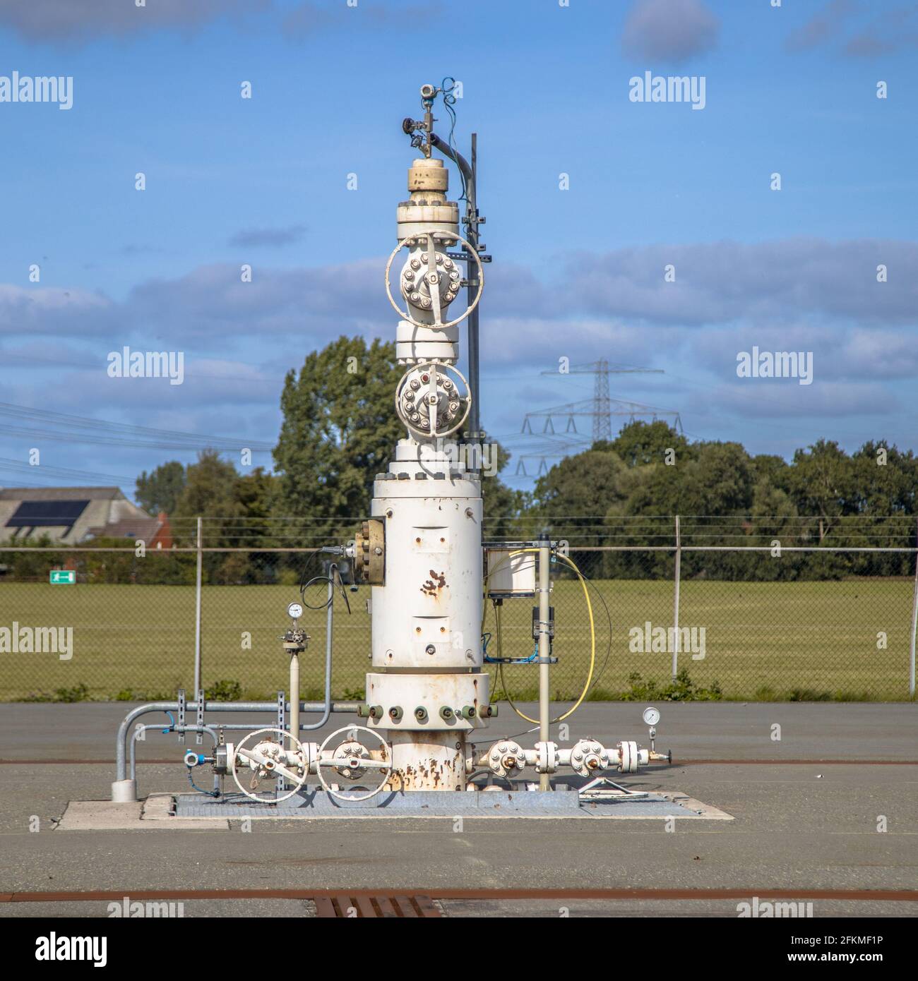 Natural gas wellhead on LNG production station in Groningen