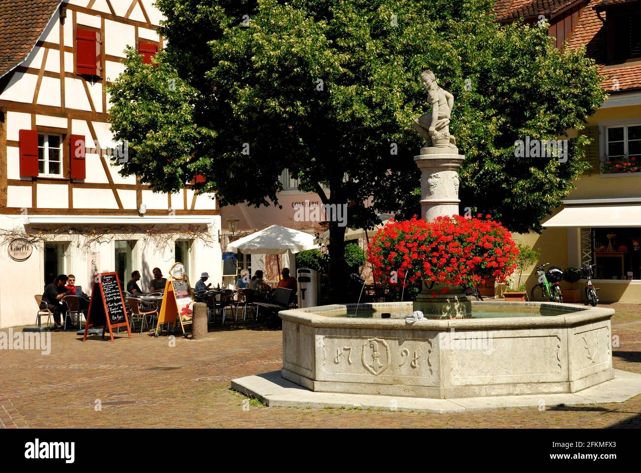 Dorfbrunnen, Arlesheim, Canton Solothurn, Switzerland Stock Photo
