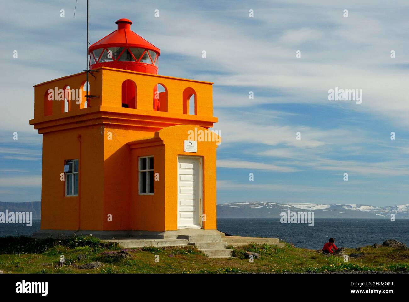 Lighthouse, Bolungarvik, Iceland Stock Photo