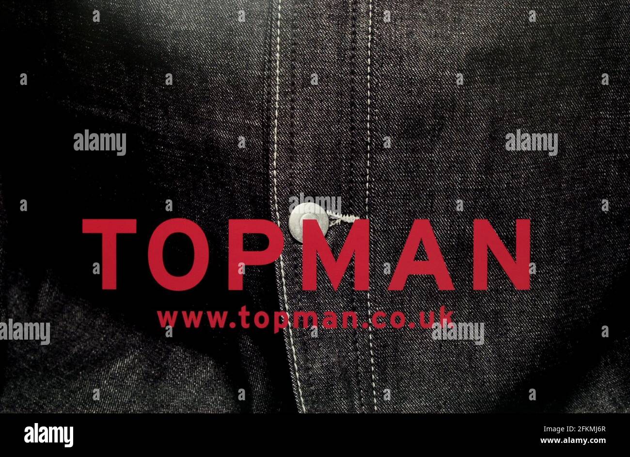 Top Man - Fashion Retail Store in Oxford Street, London.  July 2001and Web Site - www.topman.co.uk Stock Photo