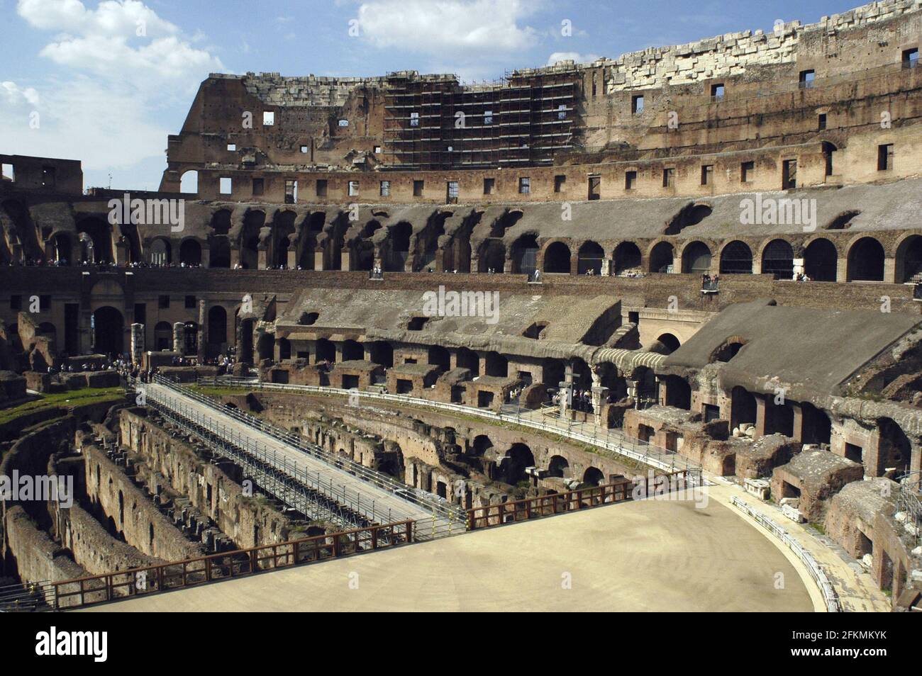 Rome, Italy. 1st Apr, 2005. The Roman Colosseum is shown April 1, 2005.  Plans were announced May 2, 2021 to allow visitors to stand in the middle  of the historic arena on