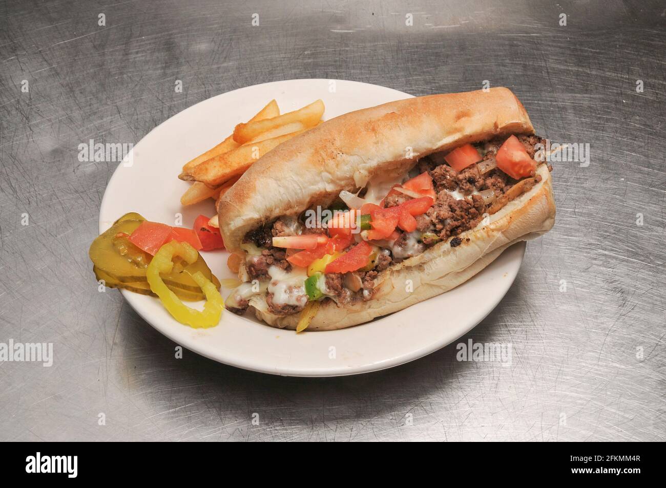 Delicious American cuisine known as the Philly Cheesesteak Stock Photo Alamy