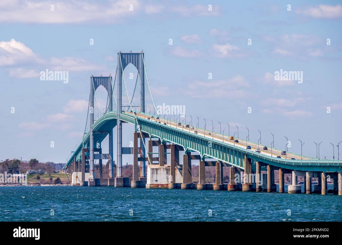 Claiborne Pell / Newport Bridge in Newport, Rhode Island Stock Photo
