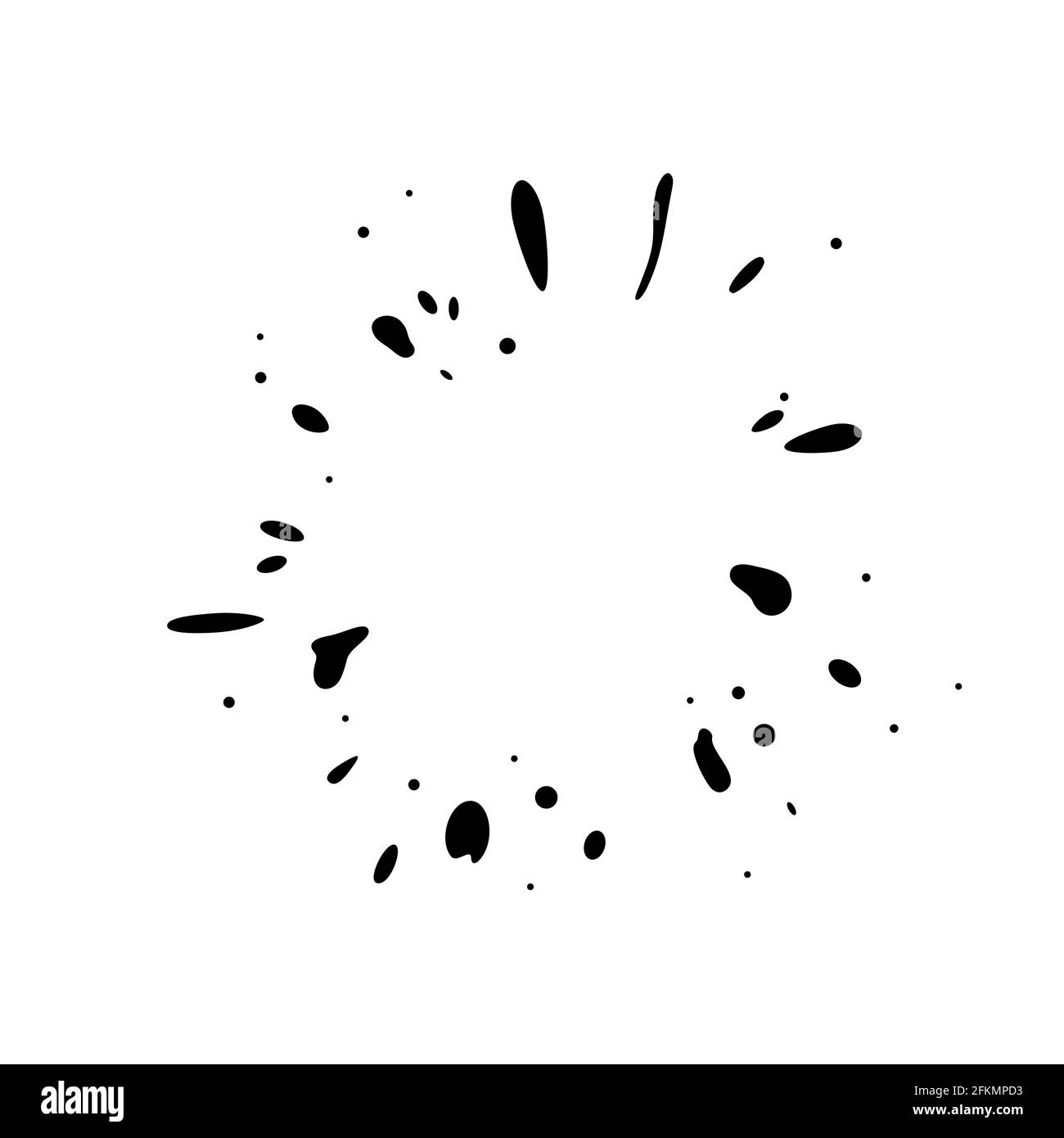 Dripping inkblot frame. Splattering liquid stains isolated in white ...