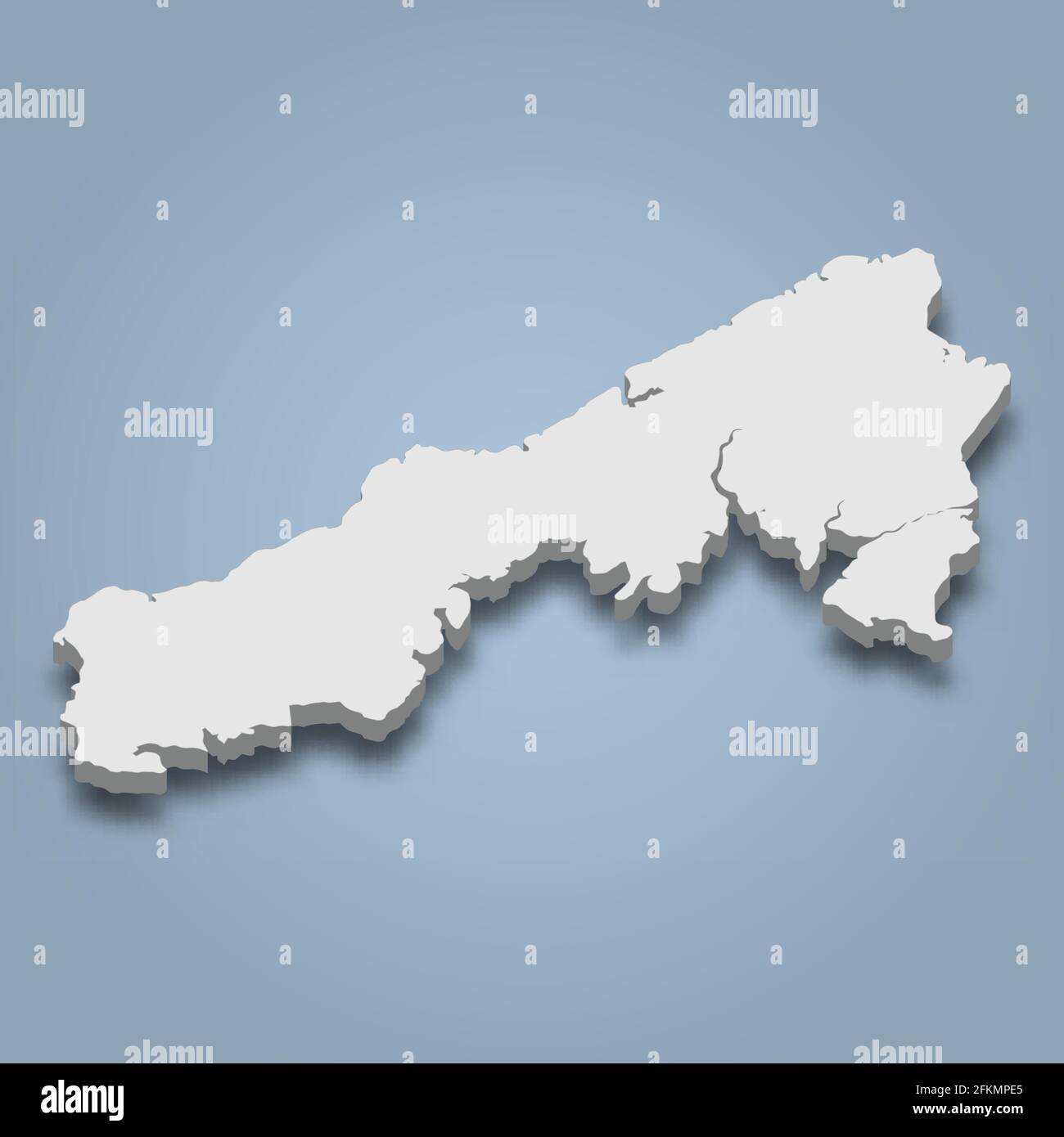 3d isometric map of Tawitawi is an island in Philippines, isolated vector illustration Stock Vector