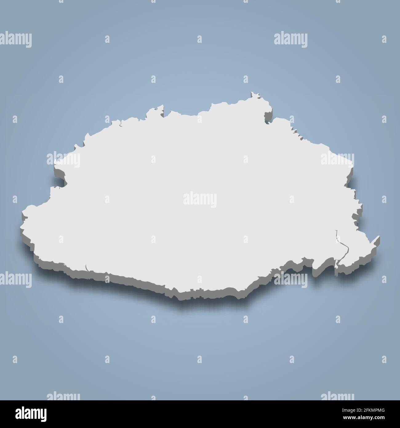 3d isometric map of Viti Levu is an island in Fiji, isolated vector illustration Stock Vector