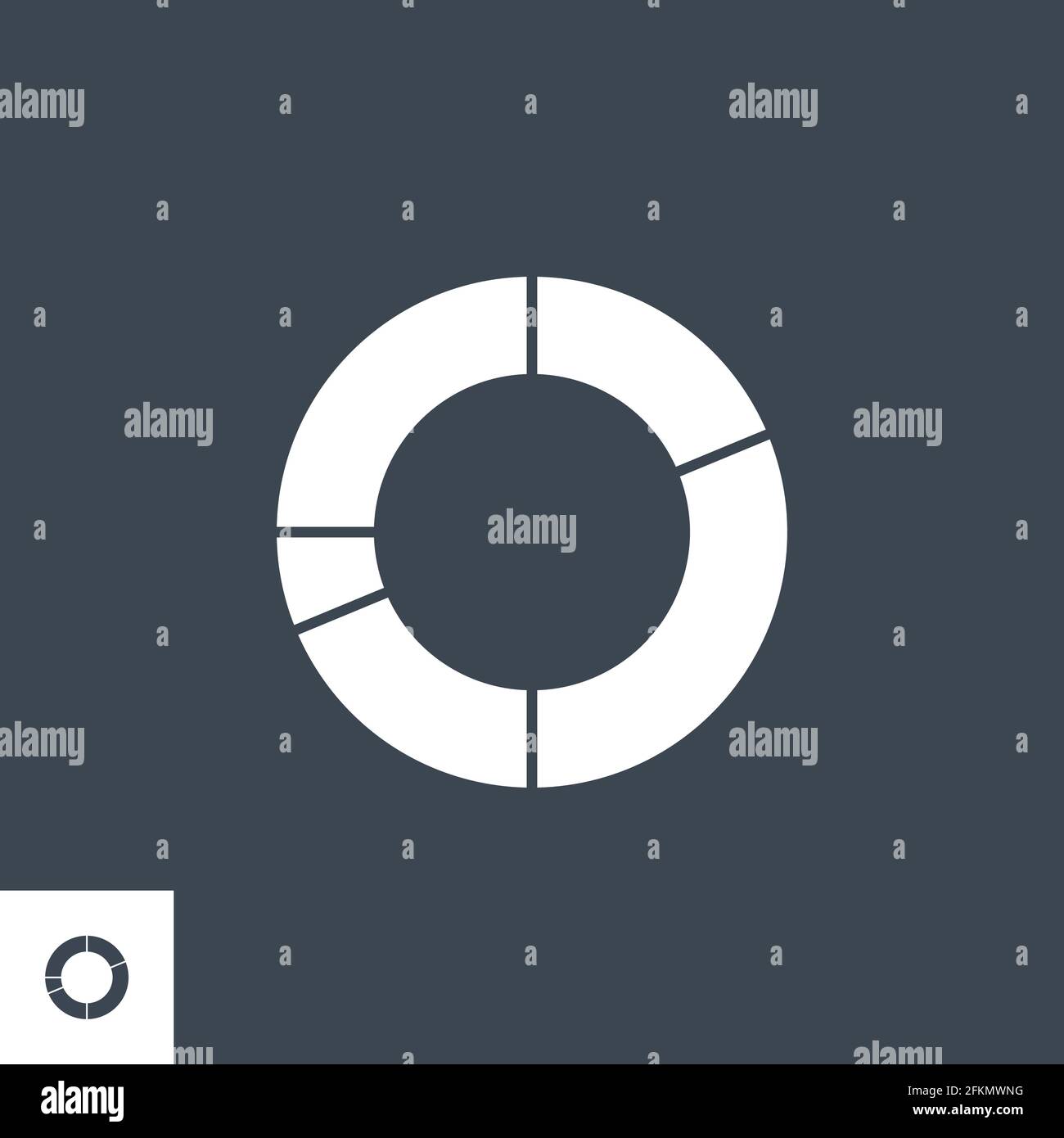 Pie Chart related vector glyph icon. Stock Vector