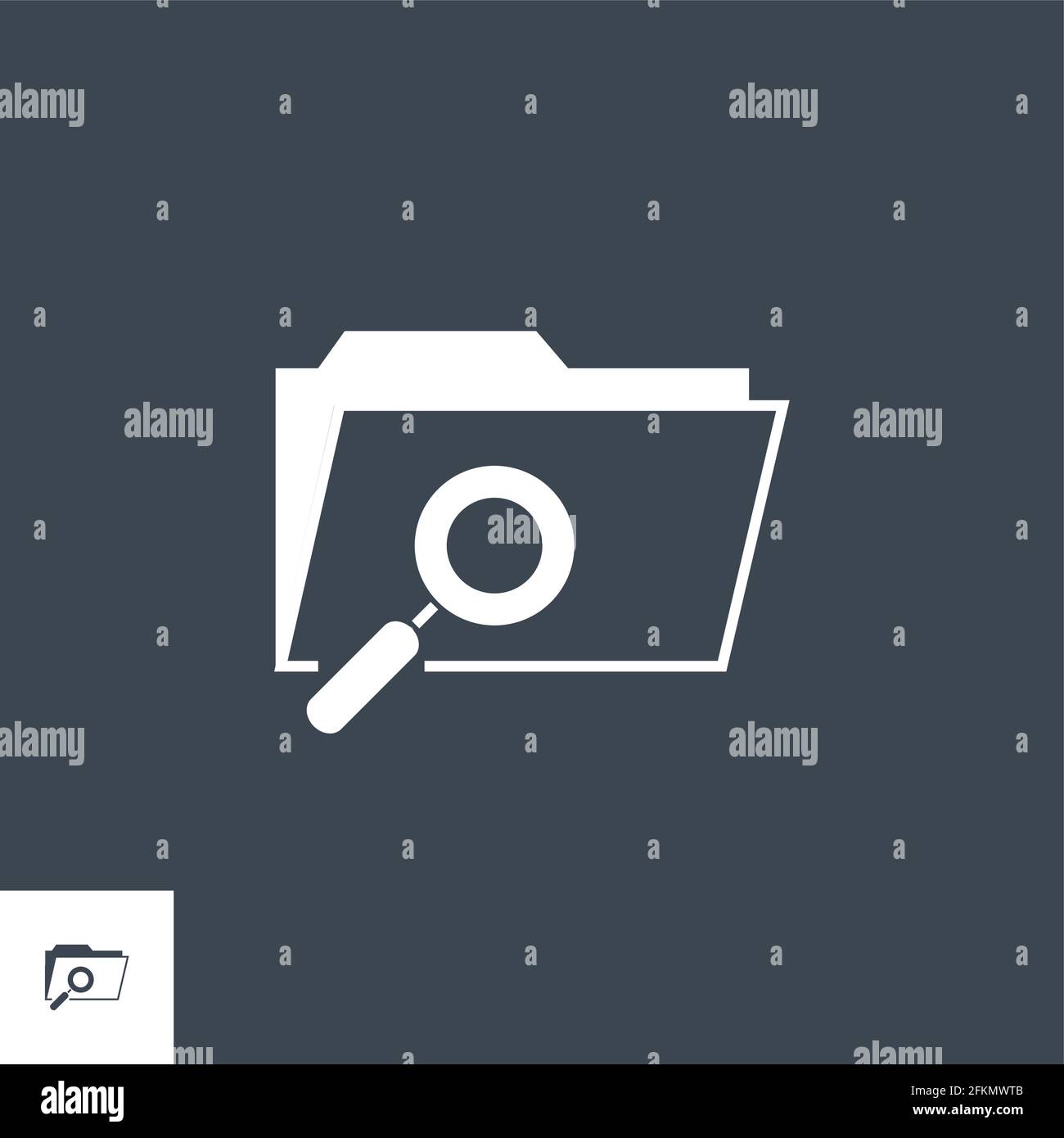 Search Folder related vector glyph icon. Stock Vector