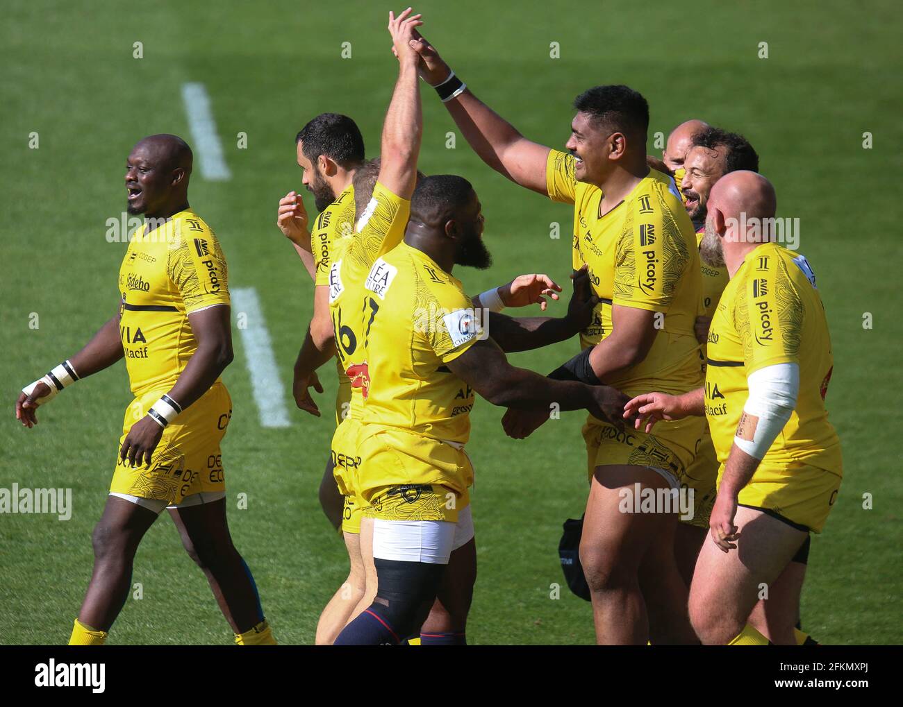 Celebration Try Will Skelton Of Stade Rochelais During The European Rugby Champions Cup Semi Final Rugby Union Match Between Stade Rochelais And Leinster Rugby On May 2 21 At Marcel Deflandre Stadium