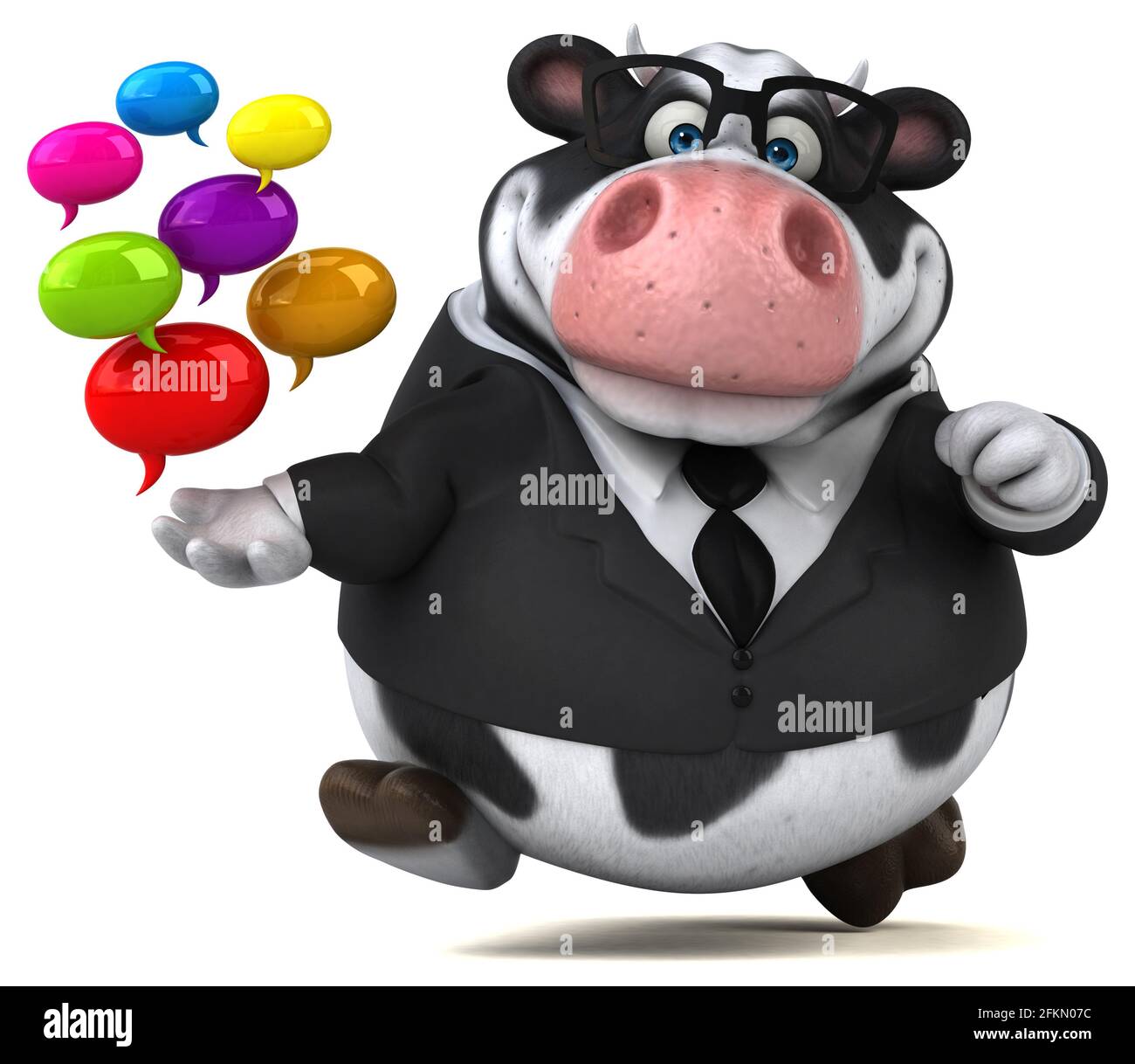 Fun Cowhide Fun cow - 3D Illustration Stock Photo - Alamy