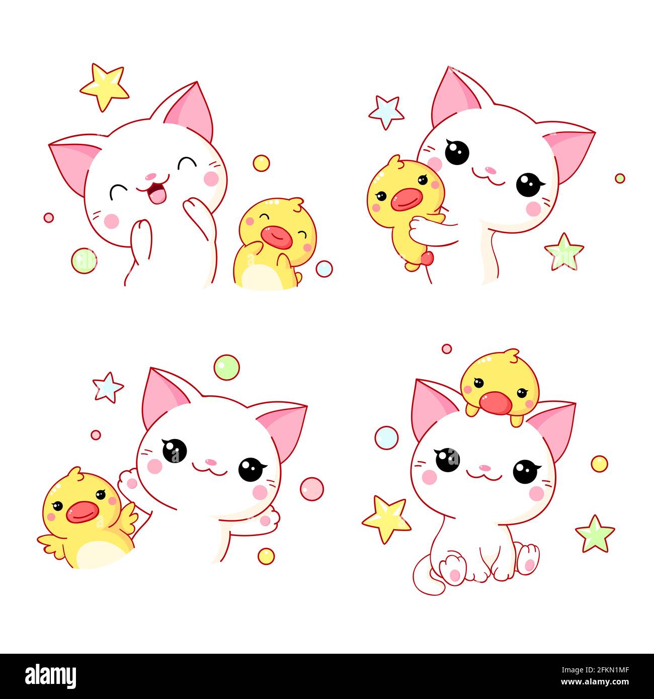 Kawaii Cats, gray and white cat anime character transparent background PNG  clipart | HiClipart