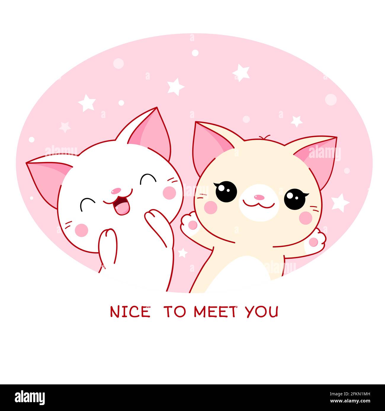 Cat, kitty paw, cute vector illustration, icon or sticker on pink  background. Stock Vector