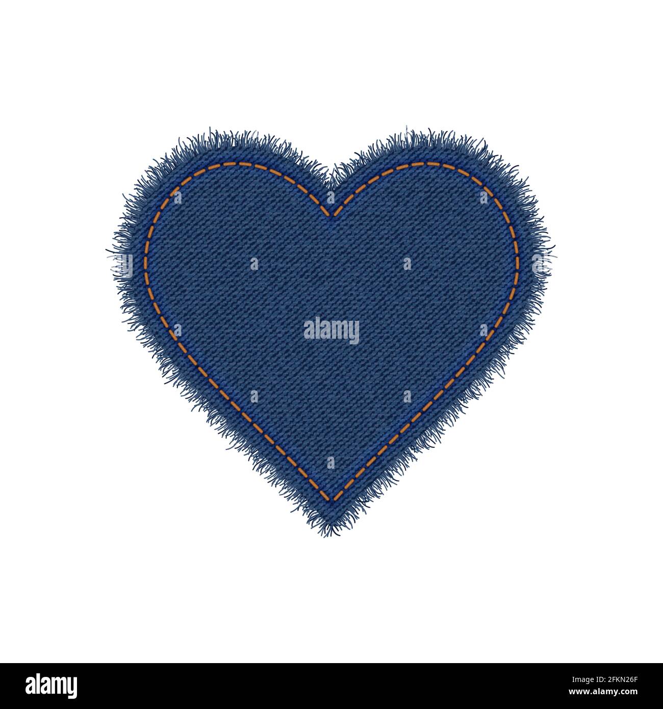 Denim Star Shape With Seam Torn Jean Patch With Stitches Vector