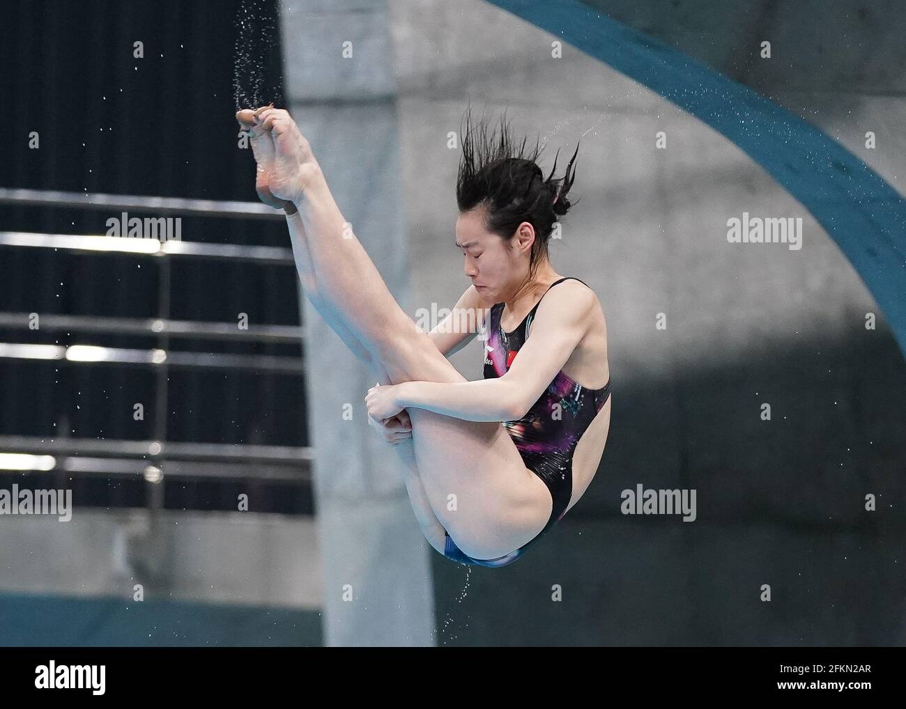 Tokyo Japan 3rd May 21 Chang Yani Of China Slips Off The Diving Board In The Last Round During The Women S 3m Springboard Semifinal At The Fina Diving World Cup 21 In