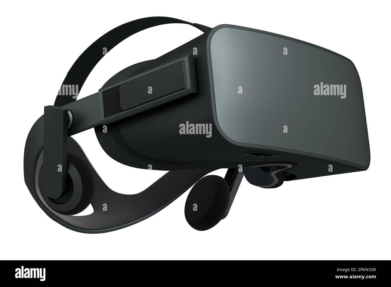 Virtual black reality glasses isolated on white background. 3d ...
