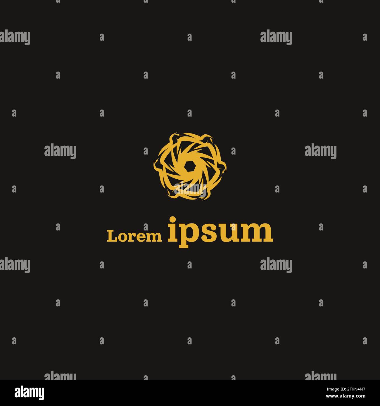Orange Simple Aesthetic Creative Spiral Logo Design Stock Vector