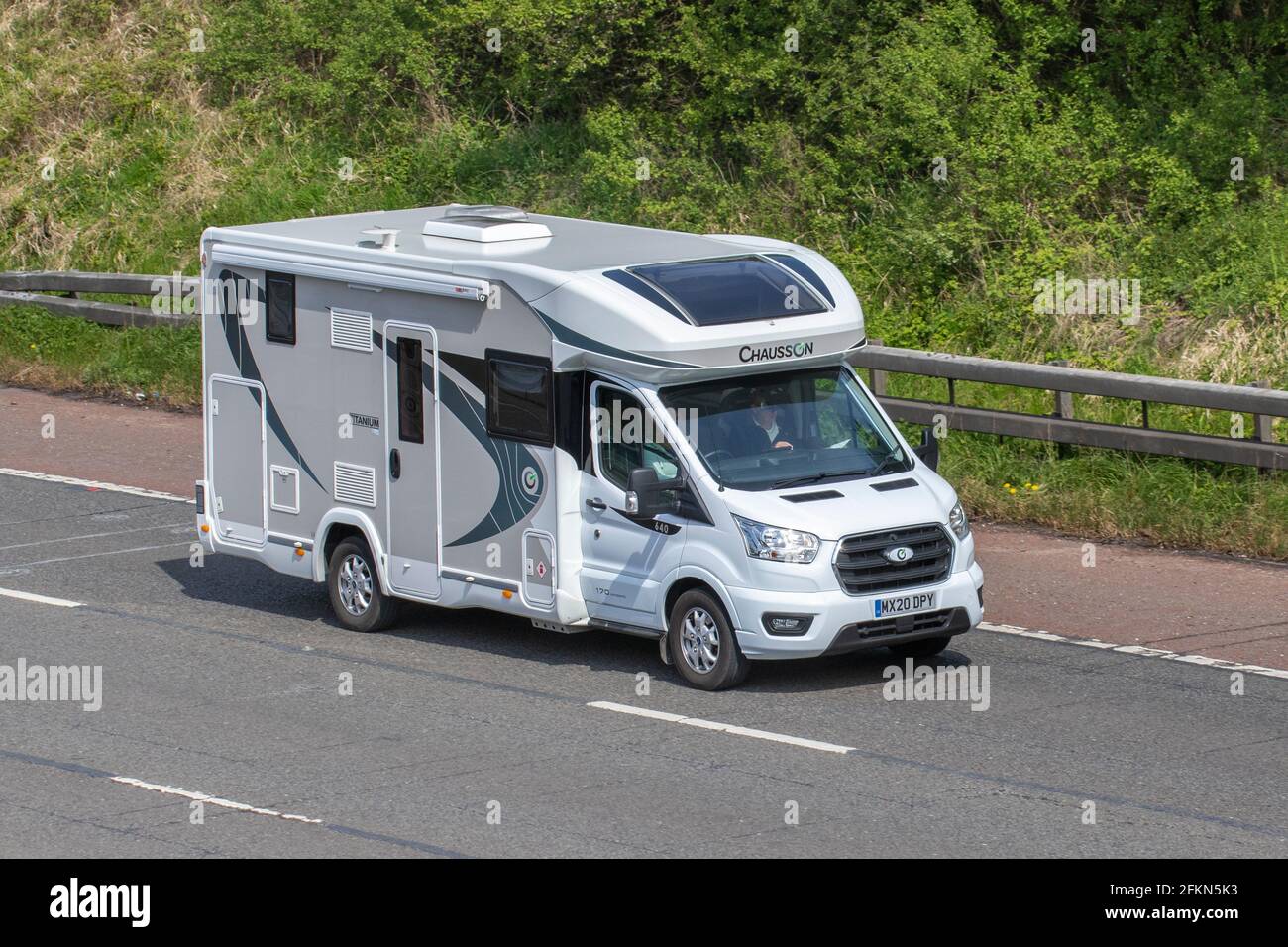 2020 Chausson, 170 automatic 640 Titanium; Caravans and Motorhomes,  campervans on Britain's roads, RV leisure vehicle, family holidays,  caravanette vacations, Touring caravan holiday, van conversions, Vanagon  autohome, life on the road Stock Photo - Alamy
