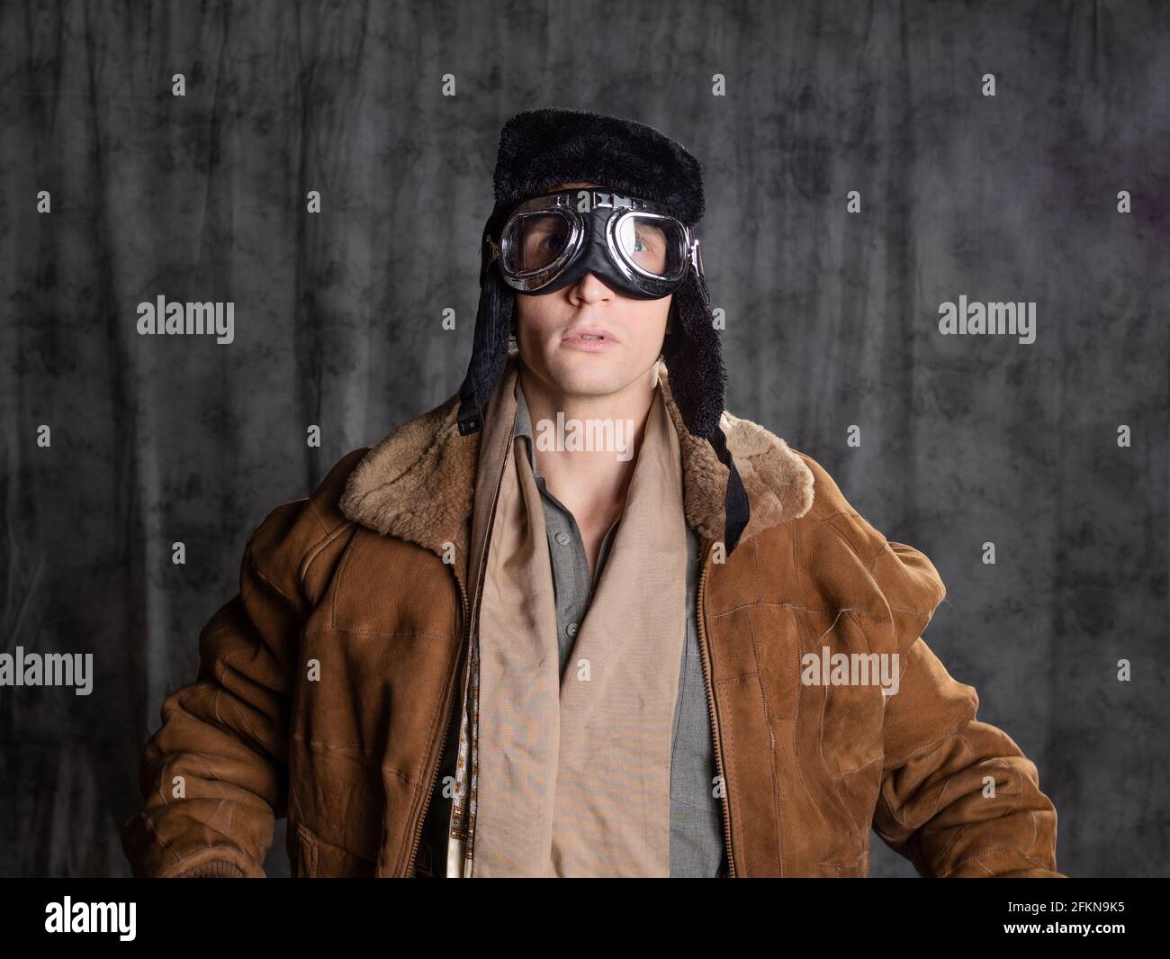 Aviator hat man hi-res stock photography and images - Alamy