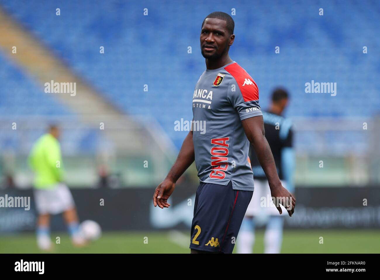 Cristian Zapata of Genoa during warm up before the Italian championship Serie A football match between SS Lazio and Genoa CFC on May 2, 2021 at Stadio Olimpico in Rome, Italy - Photo Federico Proietti / DPPI Stock Photo