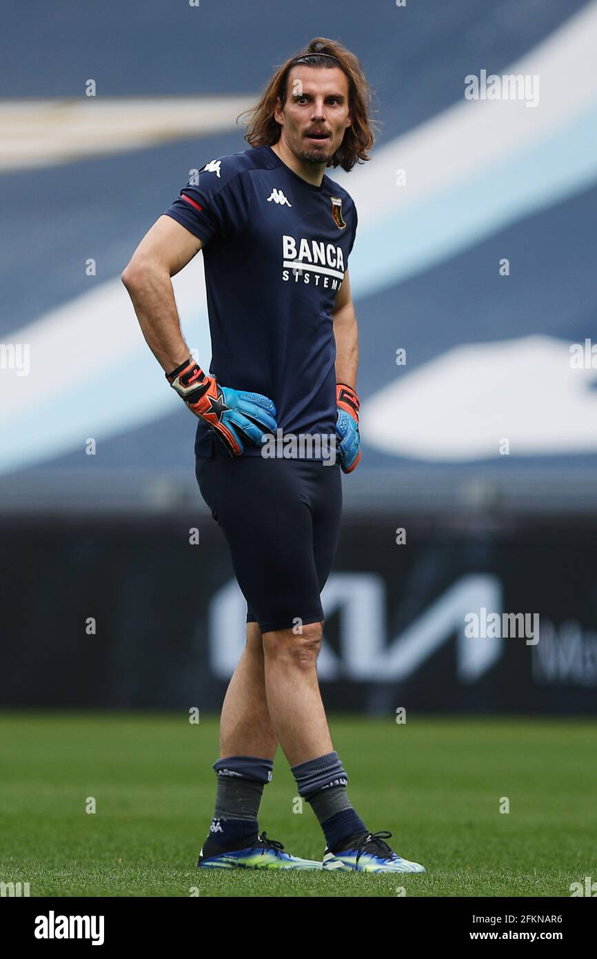 Federico Marchetti goalkeeper of Genoa during warm up before the Italian championship Serie A football match between SS Lazio and Genoa CFC on May 2, 2021 at Stadio Olimpico in Rome, Italy - Photo Federico Proietti / DPPI Stock Photo