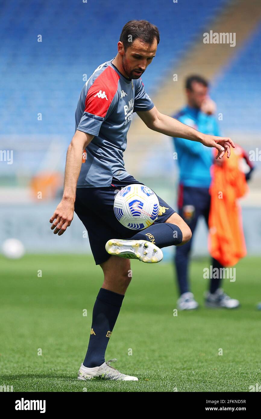 Genoa, Italy. 30 April 2022. Manolo Portanova of Genoa CFC in action during  the Serie A football match between UC Sampdoria and Genoa CFC. Credit:  Nicolò Campo/Alamy Live News Stock Photo - Alamy