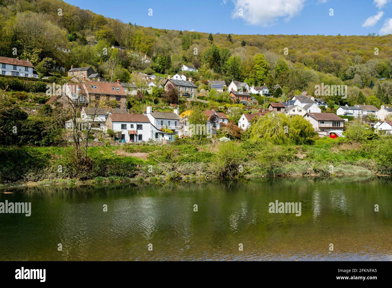 The pretty hillside village of Llandogo on the Wales side of the River Wye in the beauriful Wyae Valley Stock Photo