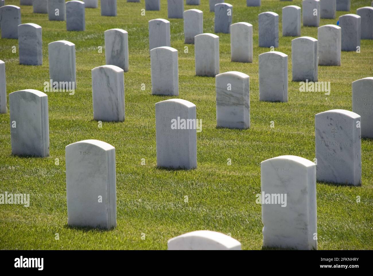 SAN DIE, UNITED STATES May 21, 2016 Rows of grey tombstones on San