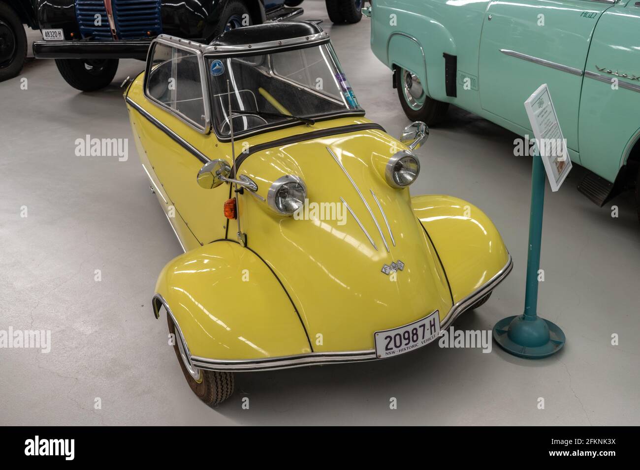 Messerschmitt KR200 3-Wheeler Microcar on display at the National Transport Museum in Inverell, New South Wales, Australia Stock Photo