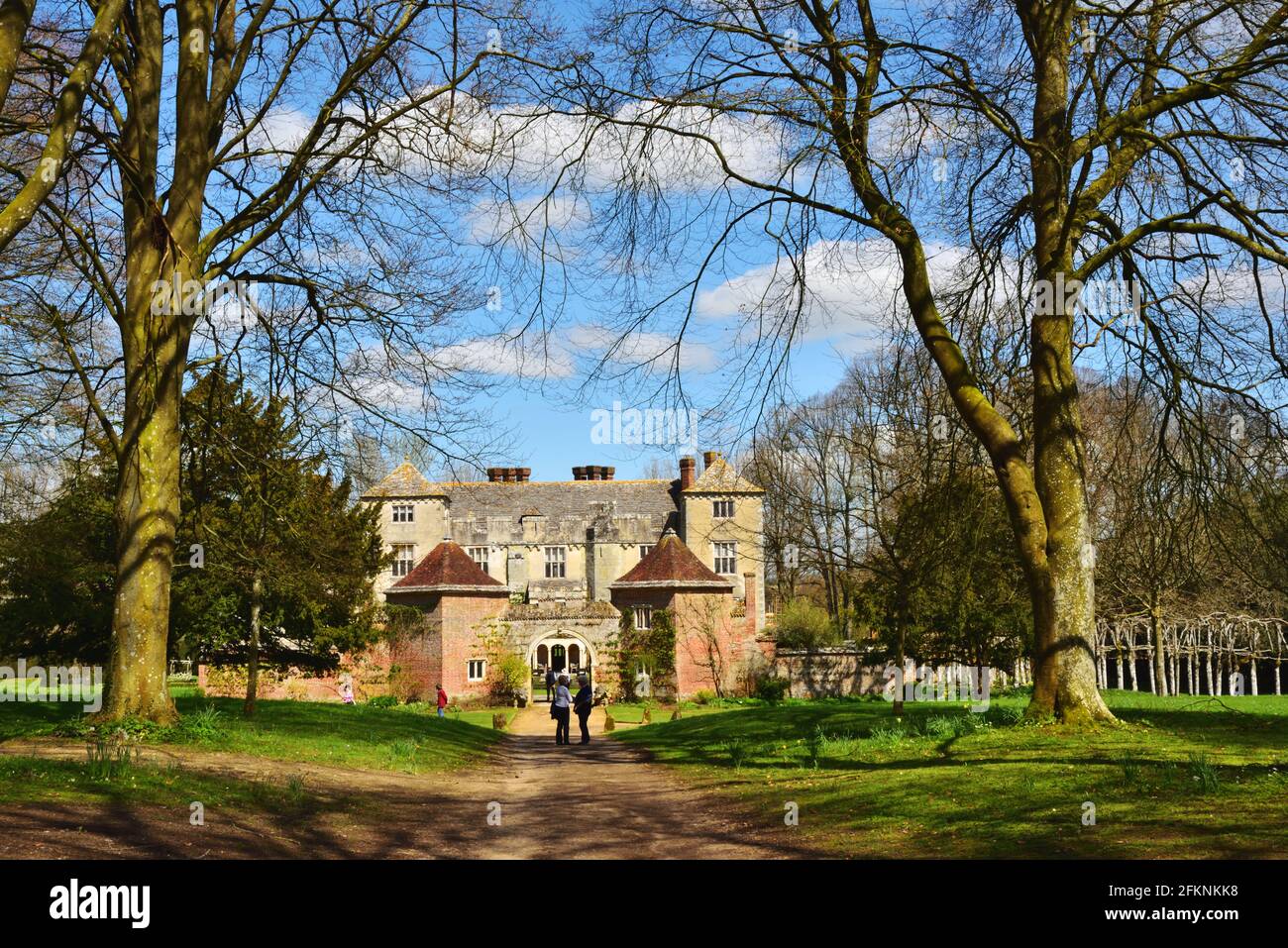 Cranborne Manor House and gateway. The manor house features as Manderley in the 2020 Netflix TV production of Daphne du Maurier's novel 'Rebecca'. Stock Photo