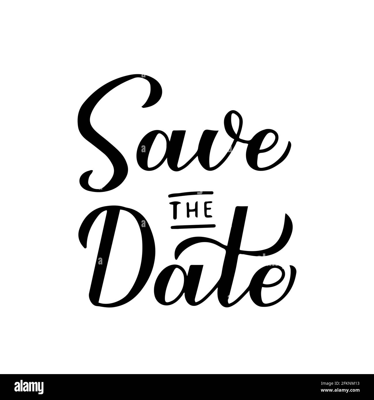 Save the date calligraphy hand lettering isolated on white. Elegant ...