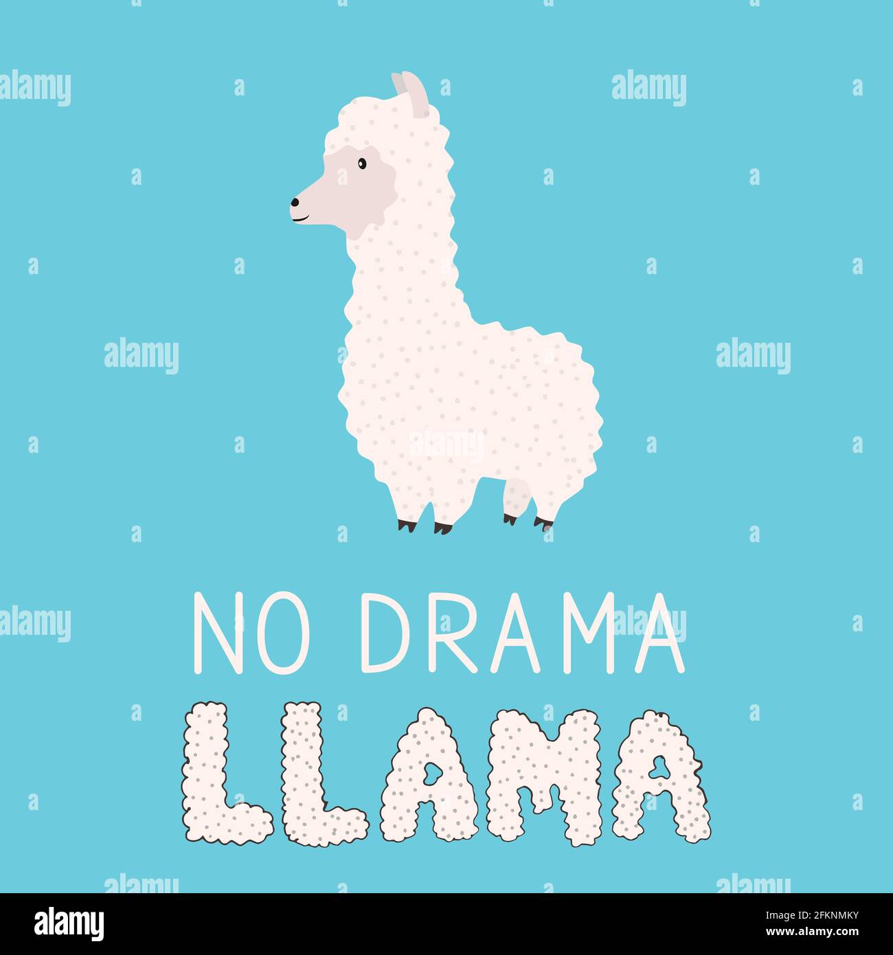 No drama llama. Cute cartoon alpaca and hand drawn lettering. Funny  character fluffy alpaca. Motivational or inspirational quote typography  poster. Ve Stock Vector Image & Art - Alamy