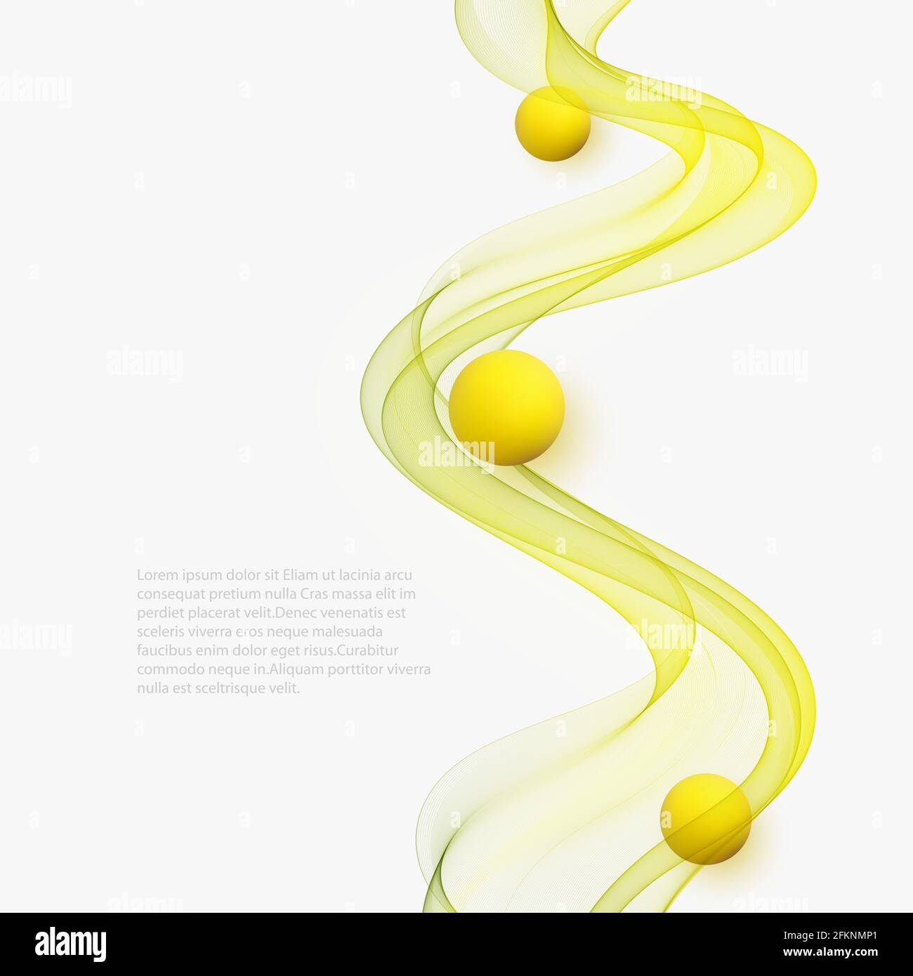Vector abstract yellow curved lines background.Wave flow background
