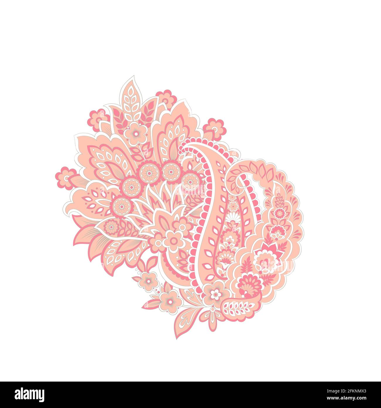 Paisley vector isolated pattern. Floral Vintage illustration Stock Vector
